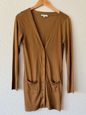 Massimo Dutti Camel Button Front Light Cardigan